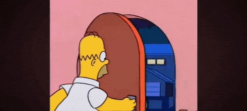 a cartoon of homer simpson getting out of a phone booth