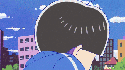 a cartoon of a person with a hat on their head with a city in the background