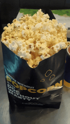 a bag of popcorn says a movie without popcorn