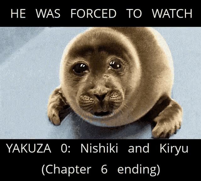 Crying Seal Yakuza0 GIF - Crying Seal Yakuza0 Nishiki GIFs
