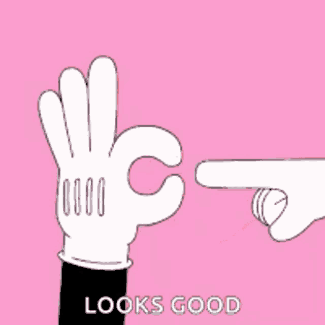 a hand in a glove is pointing at another hand .