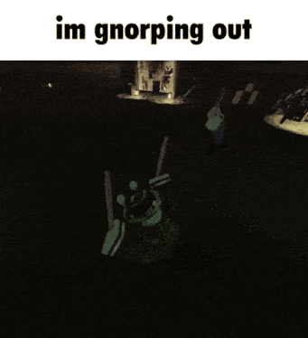 a picture of a person with the words im gnorping out