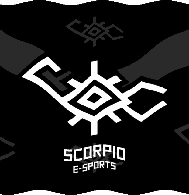 a logo for scorpio e-sports is on a black background