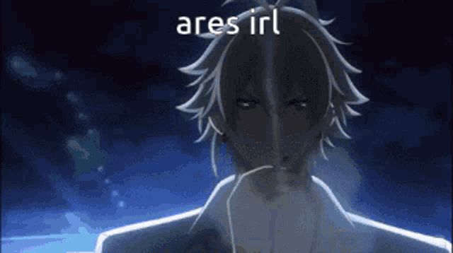 a close up of a person 's face with the word ares in the corner