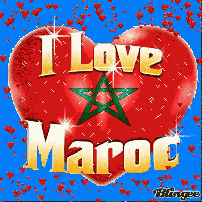 a red heart that says i love maroc