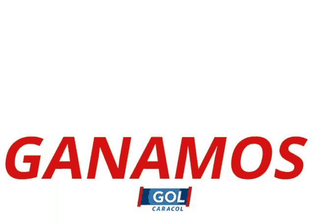 the word ganamos is written in red yellow and blue