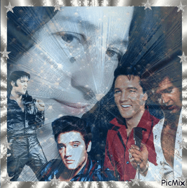a picture of elvis presley with a woman 's face on it
