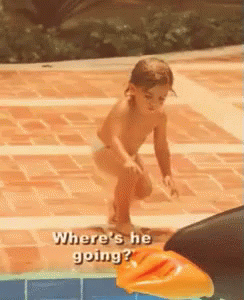 When Ur Bf Leaves The House GIF - Baby Pool Bye GIFs