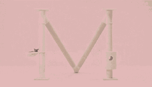 a white letter a with a cat laying on it