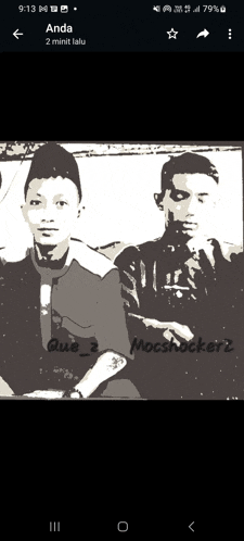 a black and white photo of two men with the name mocshocker2