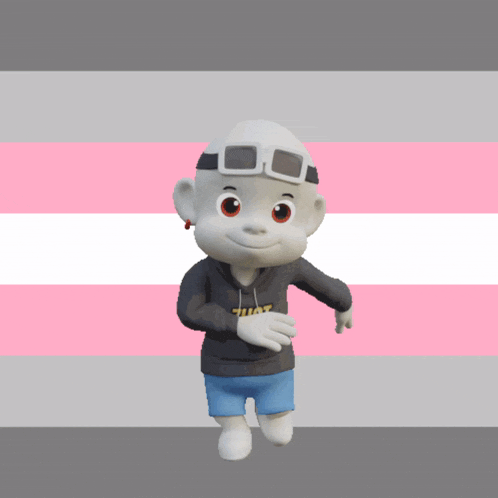 a cartoon character is wearing a hoodie that says that