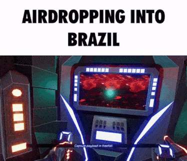 a video game says airdropping into brazil on the bottom