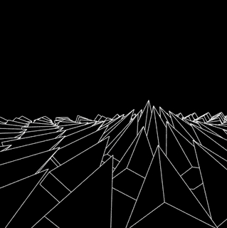 a computer generated image of a maze with triangles on a black background
