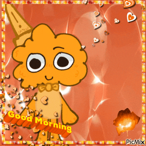 a picture of a cartoon character with the words good morning