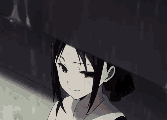 a close up of a girl with red eyes looking at the camera