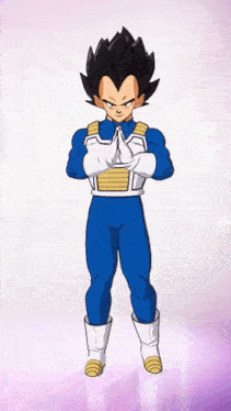 a cartoon character is standing with his hands folded in front of his face