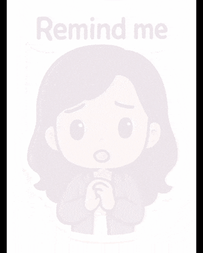 a sticker that says remind me with a cartoon girl