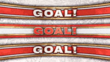the word goal that is on a white and red background