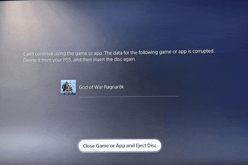 a close game or app and eject disc button on a screen