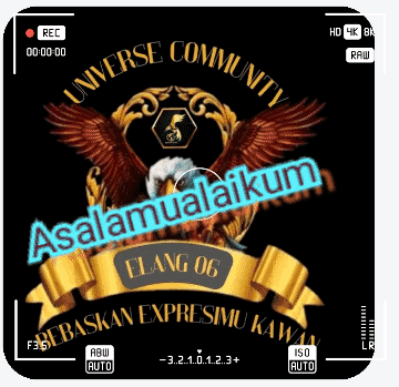 a logo for the universe community with an eagle and a ribbon