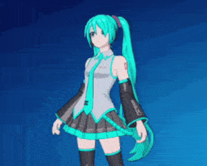 hatsune miku is a female anime character with long green hair and a ponytail .