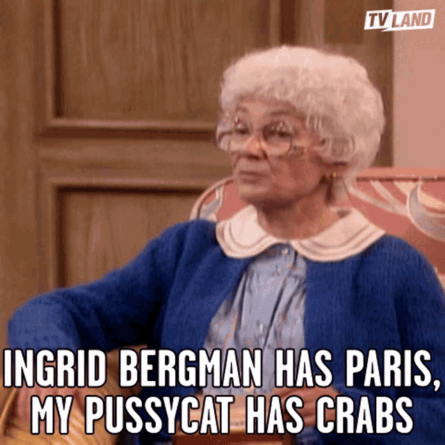 Ingrid Bergman Has Paris My Pussycat Has Crabs GIF