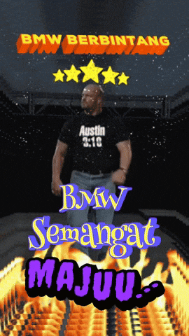 a poster for bmw berbintang with a man in a austin shirt on it