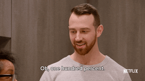 a man says oh one hundred percent in front of a netflix sign