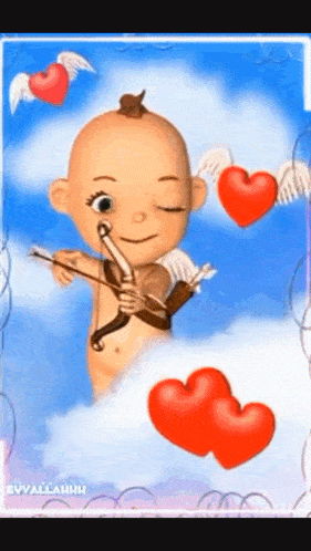 a cartoon cupid is holding a bow and arrow