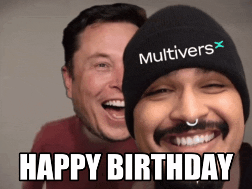 a man wearing a hat that says multivers x on it