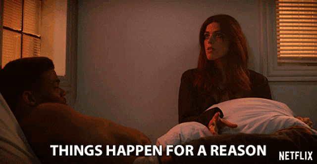 a netflix ad shows a man and a woman in bed