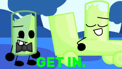 a cartoon character with a bow tie and the word getin