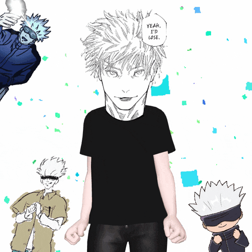 a drawing of a man with a speech bubble saying yeah i 'd lose