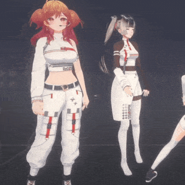a girl with red hair is wearing a crop top with the word redgps on it