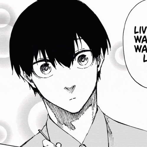 a black and white drawing of a man with a speech bubble that says " live wa wa l "