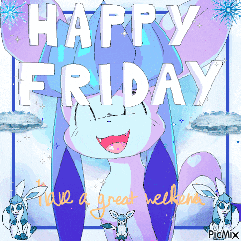 a happy friday greeting card with a cartoon cat
