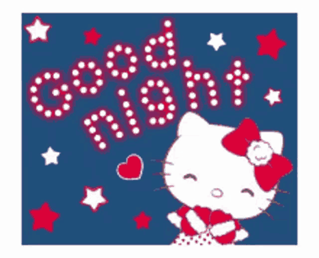 a hello kitty greeting card with the words good night