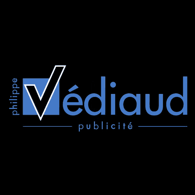 a logo for philippe vediaud is shown on a dark background