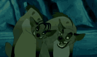 a couple of cartoon animals are sitting next to each other and looking up .
