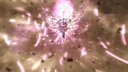 a cartoon character is surrounded by a purple light