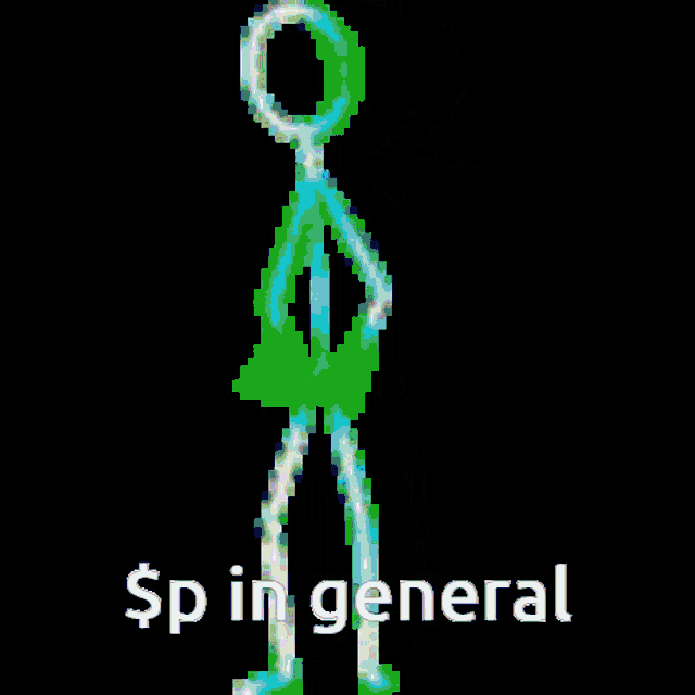 a stick figure with a lightning bolt coming out of it and the words $ p in general below it