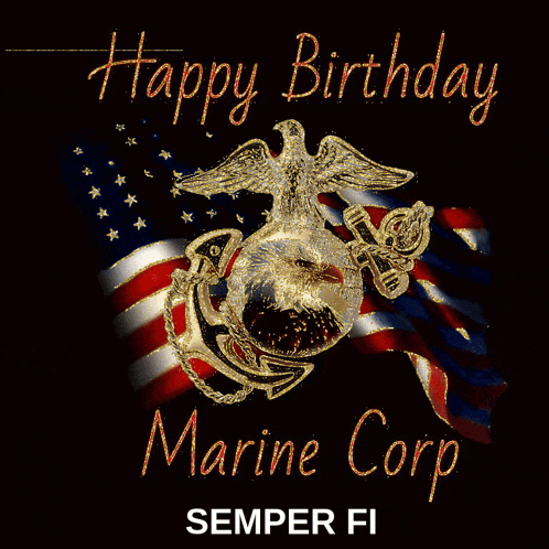 a happy birthday marine corp semper fi poster