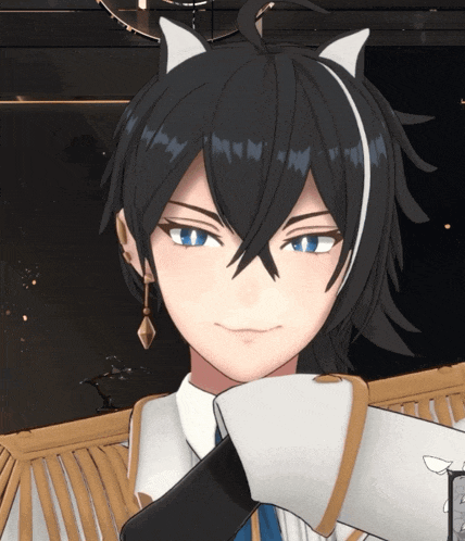 a close up of a person 's face with horns