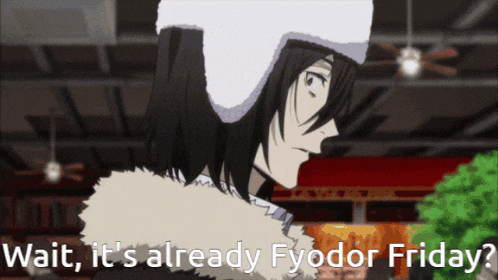 a man wearing a white hat says " wait it 's already fyodor fiday "