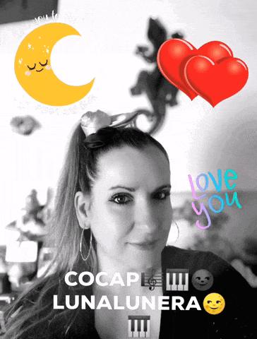 a black and white photo of a woman with the name cocap lunalunera on the bottom