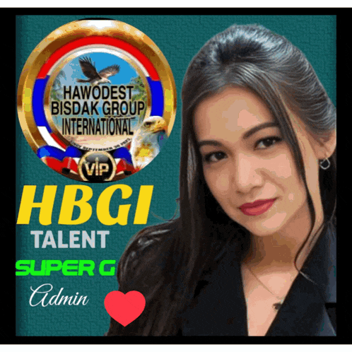 a picture of a woman with the words hbgi talent super g admin on it