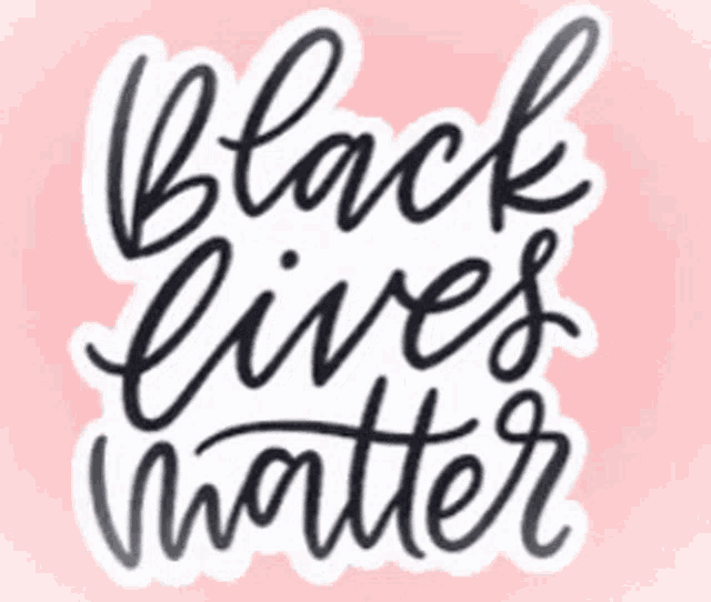 a sticker that says `` black lives matter '' is on a pink background .