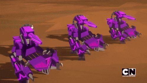 a robot from cartoon network is standing in a desert