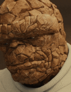 a close up of a person 's face that looks like a statue