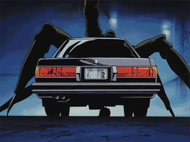 a black car with a license plate that says panther on it